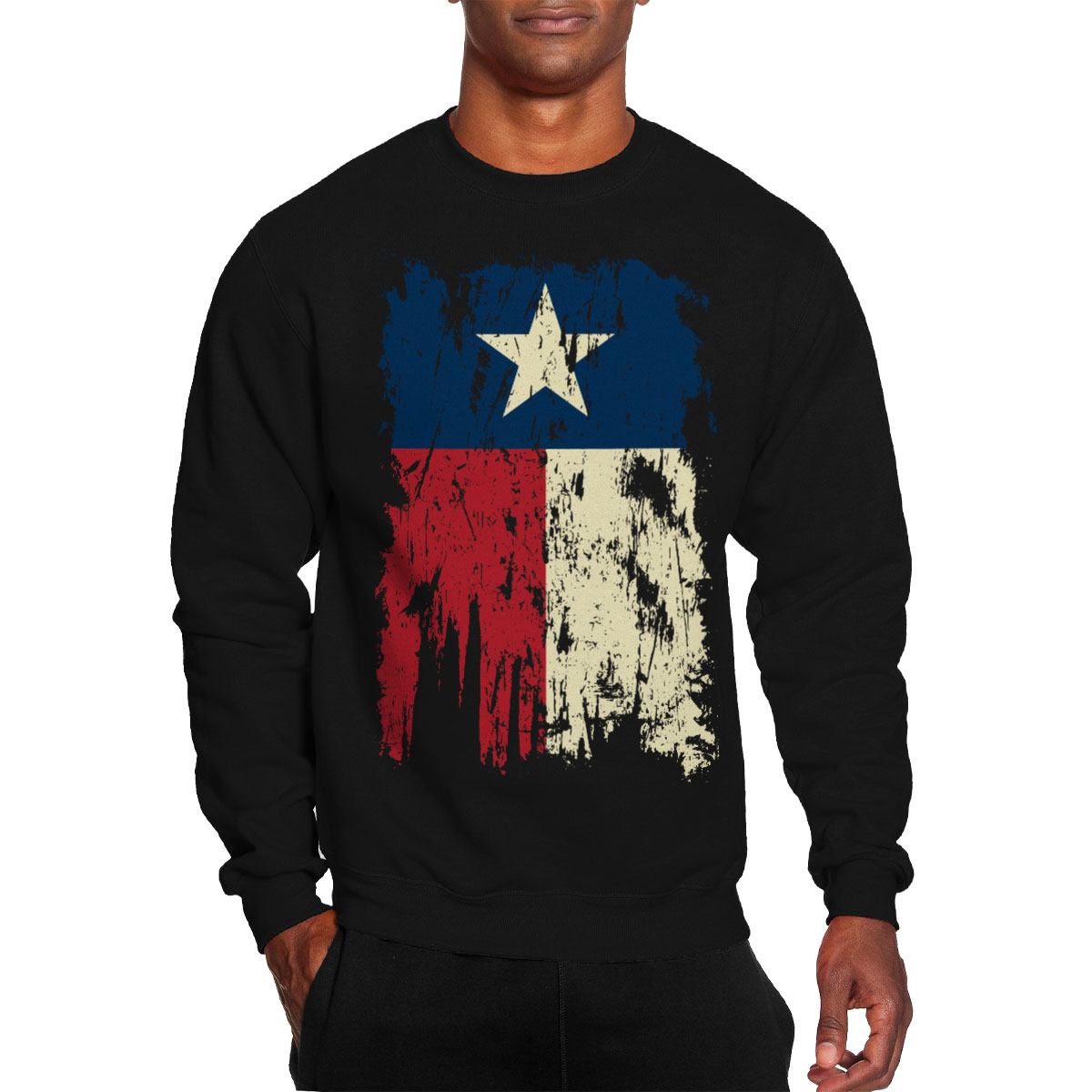 God Bless Texas Lone Star State Flag TX Country Souvenir Pullover Sweatshirt 