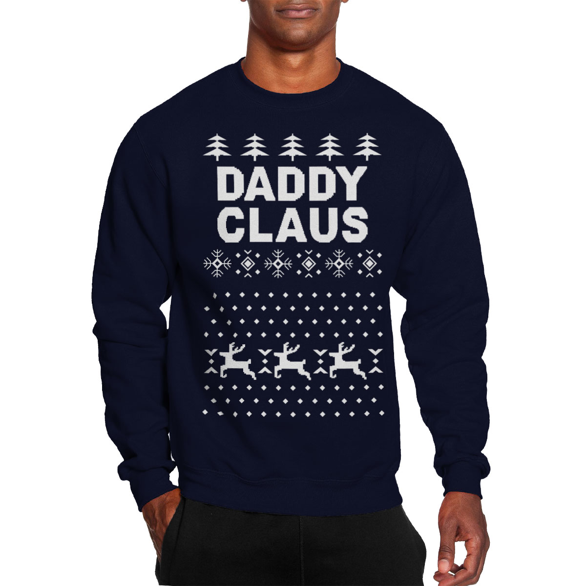 Daddy Claus Dad Father Best Christmas Present Gift Men S Crewneck Sweater Ebay