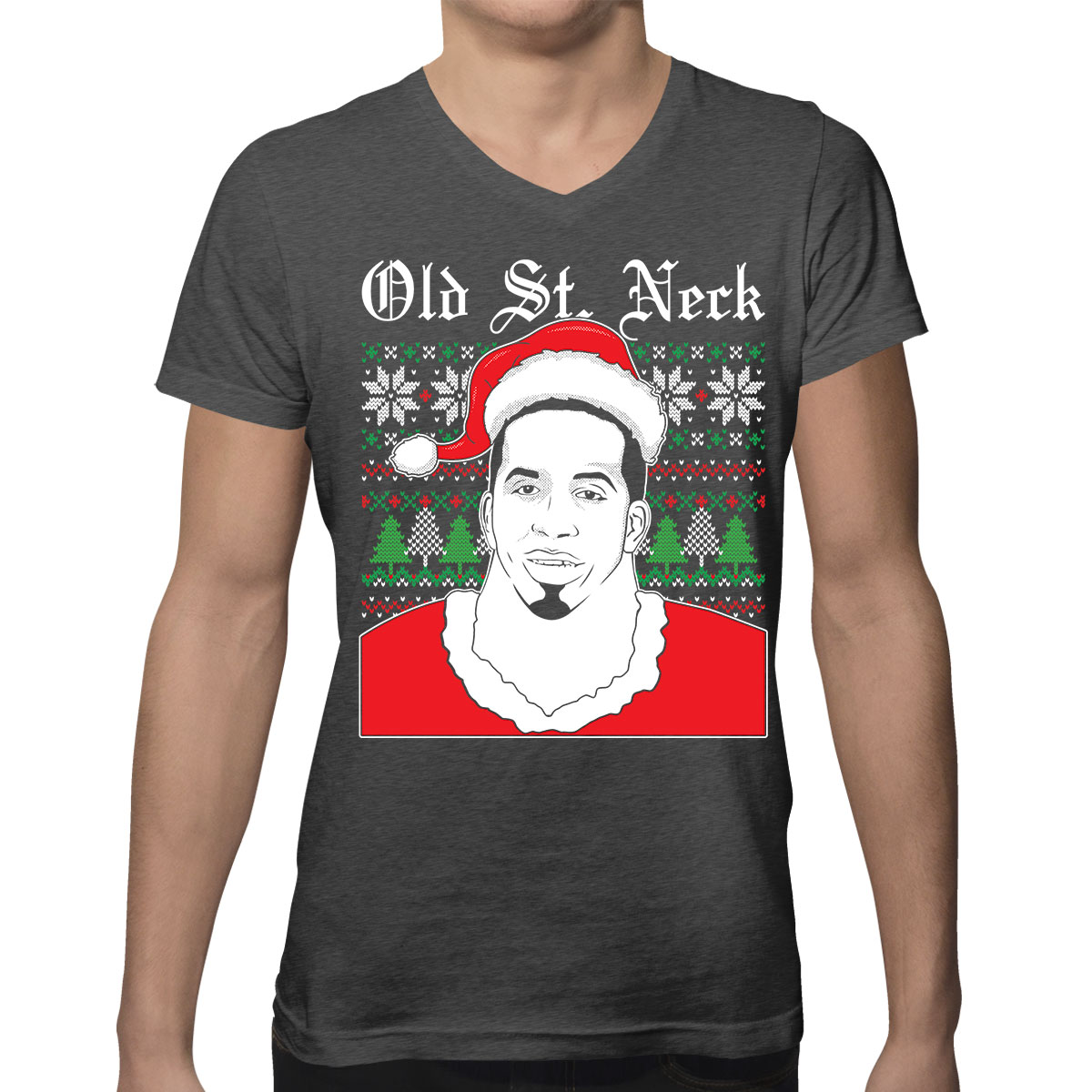 Old St Neck Funny Meme Ugly Christmas Sweater Men's V-Neck ...