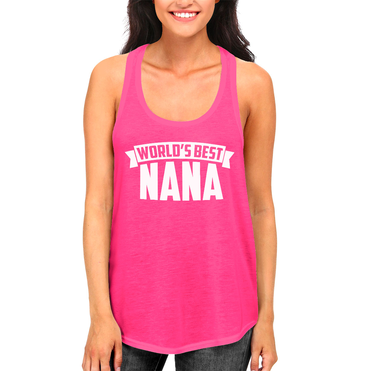 FLOWERS Woman Tank Top Racerback Hand Screen Print Mother's Day Grandma For Her 