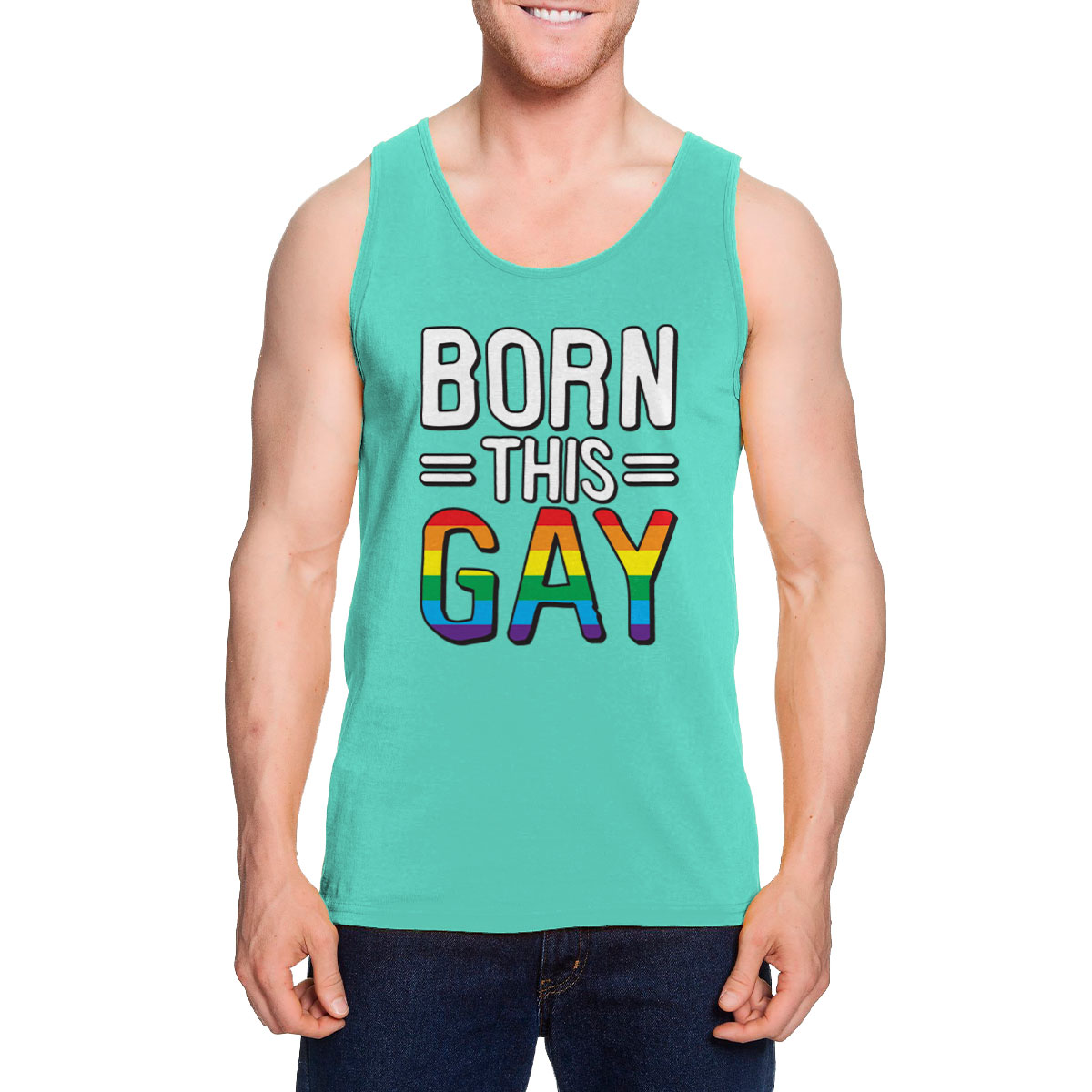 Born This Gay Lgbtq Pride Flag Awareness Happy Parade Men S Tank Top Ebay