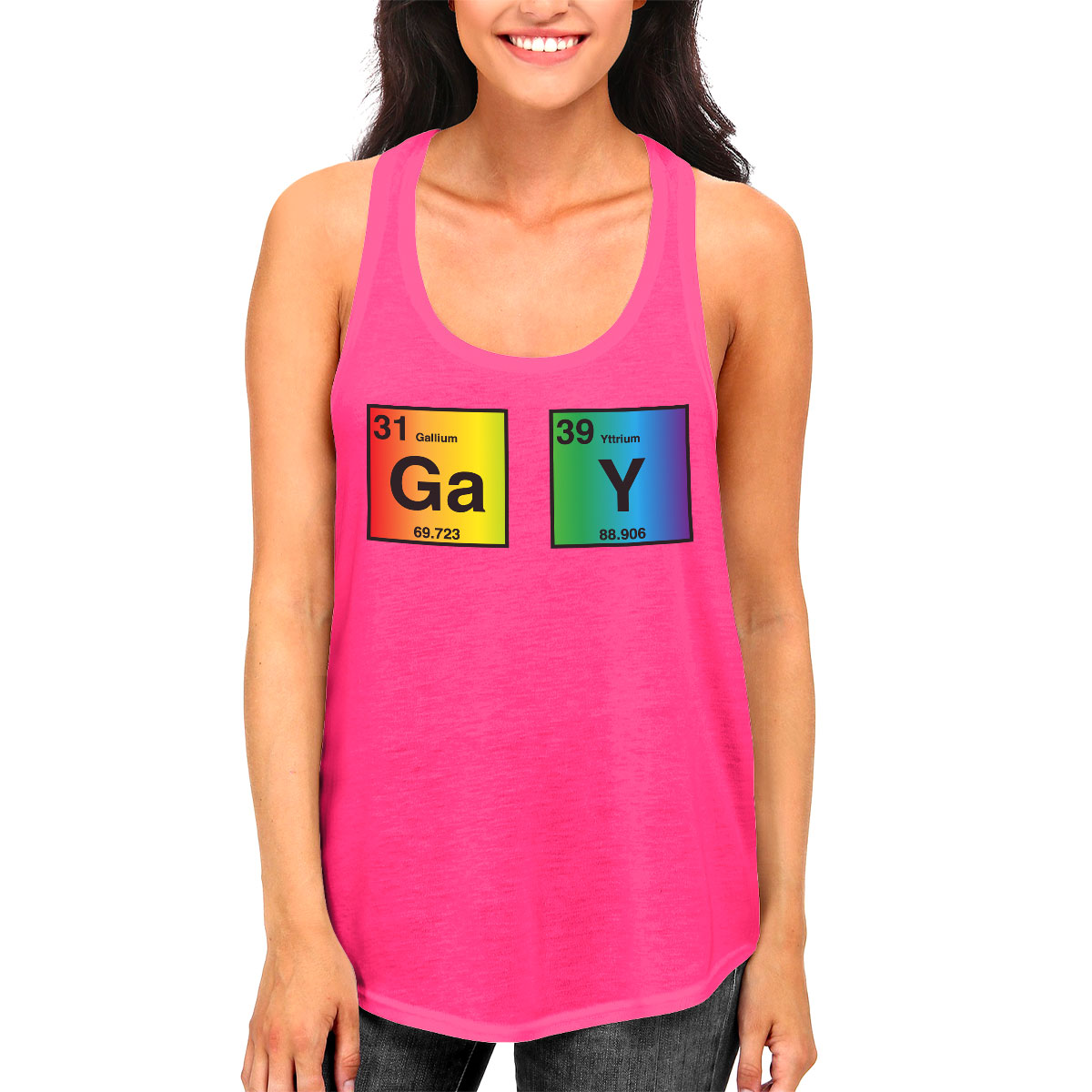 Gay Periodic Table Of Elements Lgbtq Pride Awareness Womens Racerback Tank Top Ebay