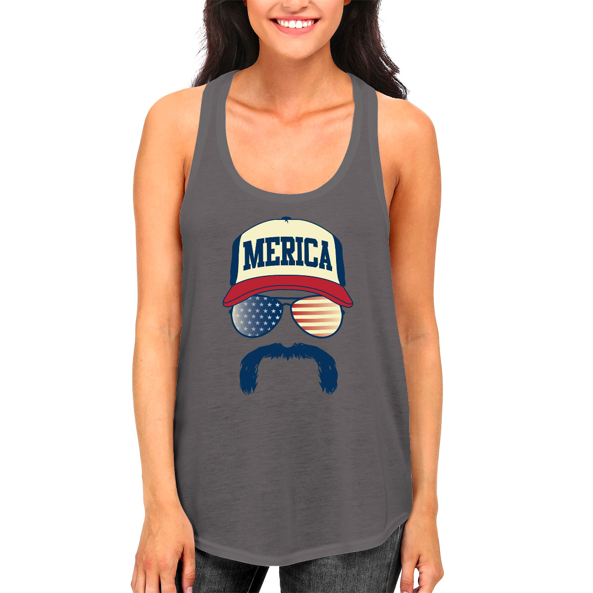 Independence Day tank Fourth Of July tank top Patriotic women tank,God Bless America 4th Of July tank Merica Sunglasses Women Flowy Tank